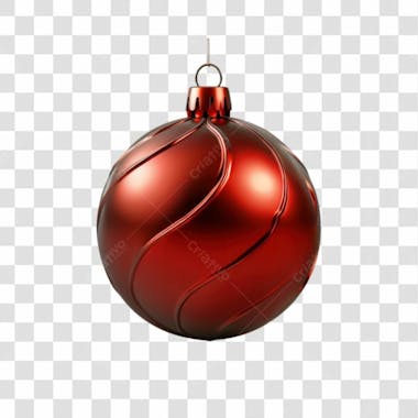 Bola de natal vermelho e prata elemento 3d png 4k