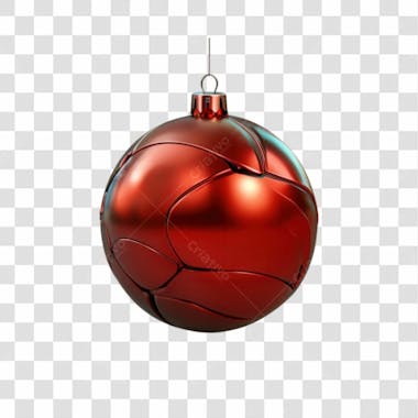 Bola de natal vermelho e prata elemento 3d png 4k