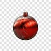 Red and silver christmas ball 3d element png 4k