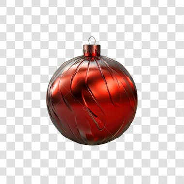 Bola de natal vermelho e prata elemento 3d png 4k