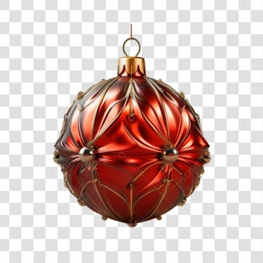 Bola de natal vermelho e prata elemento 3d png 4k