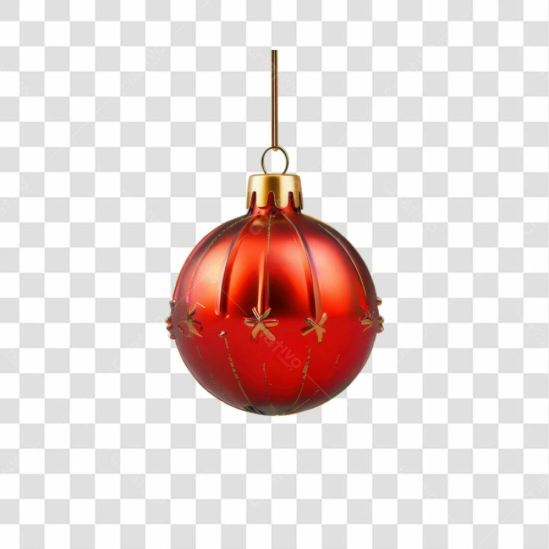 Enfeite Natalino Vermelho PNG com fundo transparente