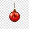 Red and silver christmas ball 3d png 4k