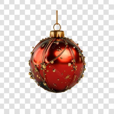 Bola de natal vermelho e prata elemento 3d png 4k