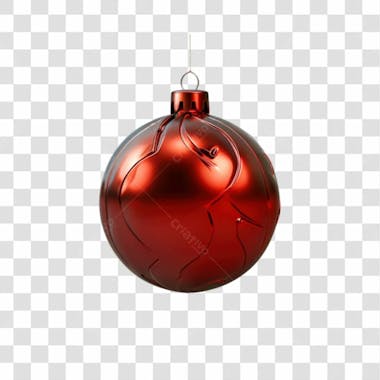 Bola de natal vermelho e prata elemento 3d png 4k