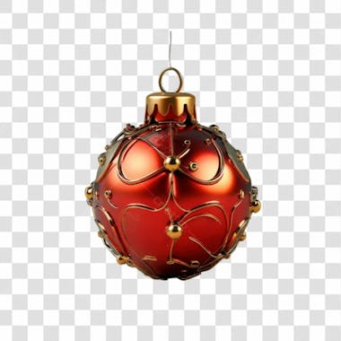 Bola de natal vermelho e prata elemento 3d png 4k