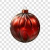 Red and silver christmas ball 3d element png 4k