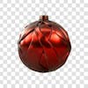 Red and silver christmas ball, 3d element png, 4k