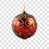 Christmas red and silver ball 3d png 4k element