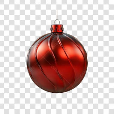 Bola de natal vermelho e prata elemento 3d png 4k