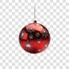 Red and silver christmas ball element 3d png 4k