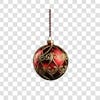 Red and silver christmas ball 3d element png 4k