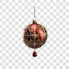 Red and silver christmas ball 3d png 4k