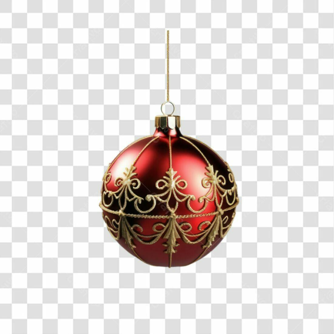 Enfeite Natalino Vermelho PNG com fundo transparente