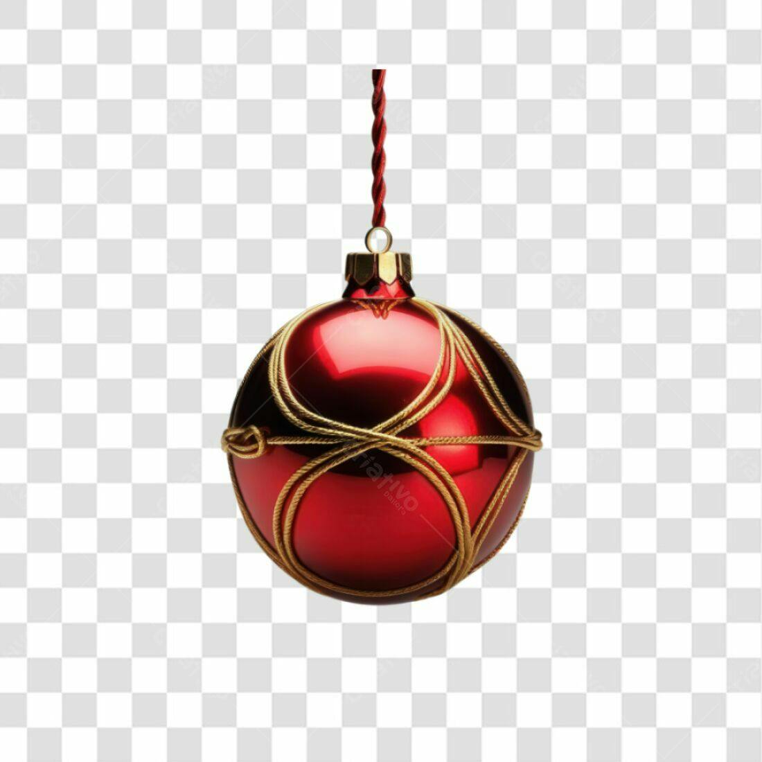 Enfeite Natalino Vermelho PNG com fundo transparente