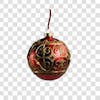 Red and silver christmas ball 3d element png 4k