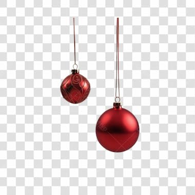 Bola de natal vermelho e prata elemento 3d png 4k