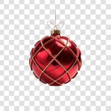 Bola de natal vermelho e prata elemento 3d png 4k