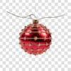 Red and silver christmas ball 3d png element 4k