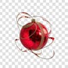 Red and silver christmas ball 3d png 4k element