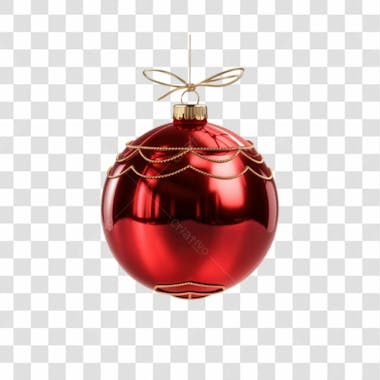 Bola de natal vermelho e prata elemento 3d png 4k