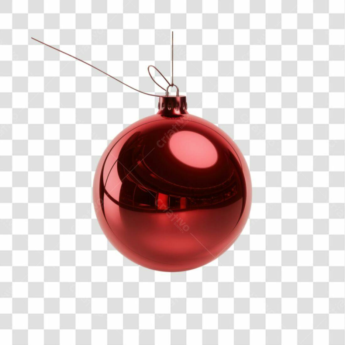 Enfeite Natalino Vermelho PNG com fundo transparente