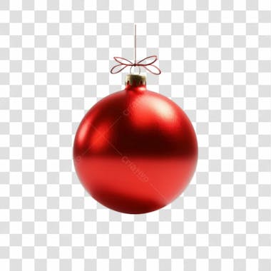 Bola de natal vermelho e prata elemento 3d png 4k