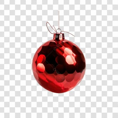 Bola de natal vermelho e prata elemento 3d png 4k