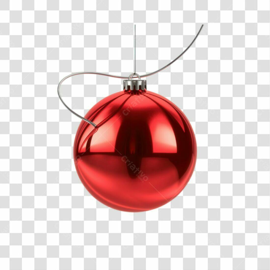 Enfeite Natalino Bola Vermelha PNG com fundo transparente