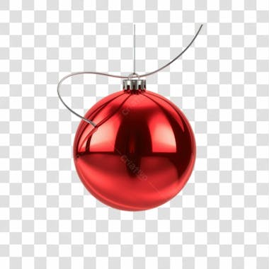 Bola de natal vermelho e prata elemento 3d png 4k