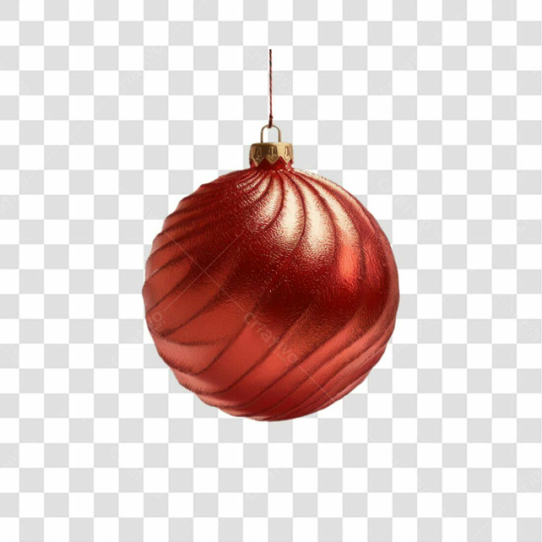 Enfeite Natalino Vermelho PNG com fundo transparente