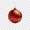 Bola de natal vermelho e prata elemento 3d png 4k