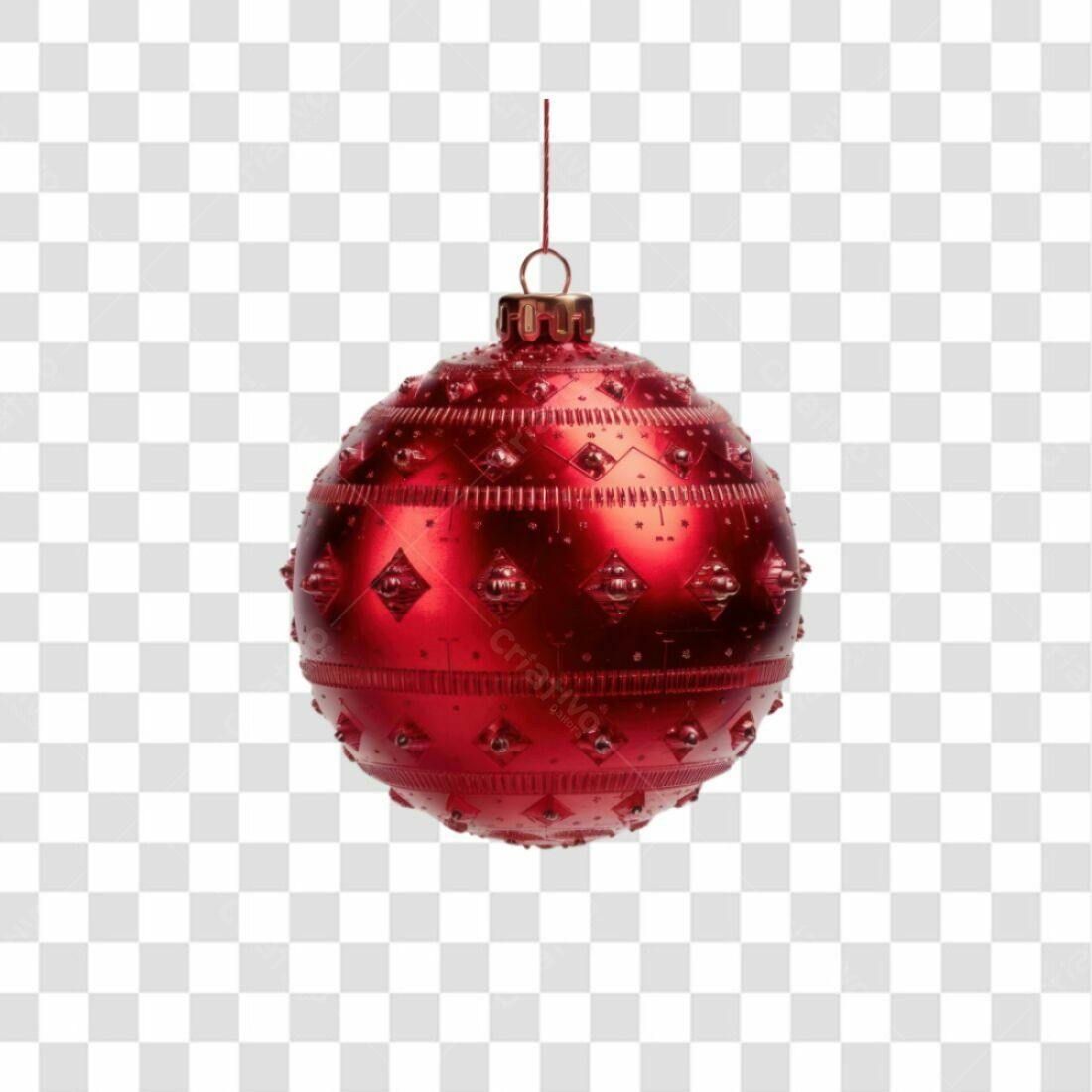 Enfeite Natalino Vermelho PNG com fundo transparente