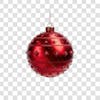 Bola de natal vermelho e prata elemento 3d png 4k