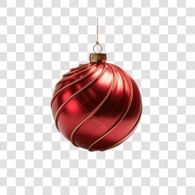 Bola de natal vermelho e prata elemento 3d png 4k