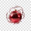 Red and silver christmas ball 3d element png 4k