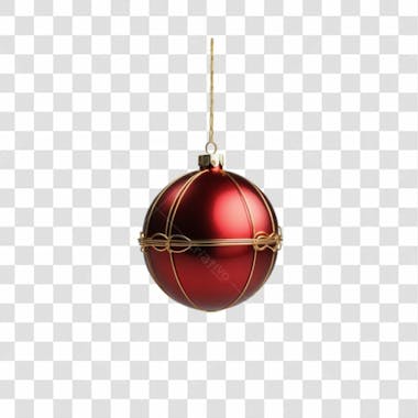 Bola de natal vermelho e prata elemento 3d png 4k