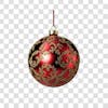 Red and silver christmas ball 3d png 4k