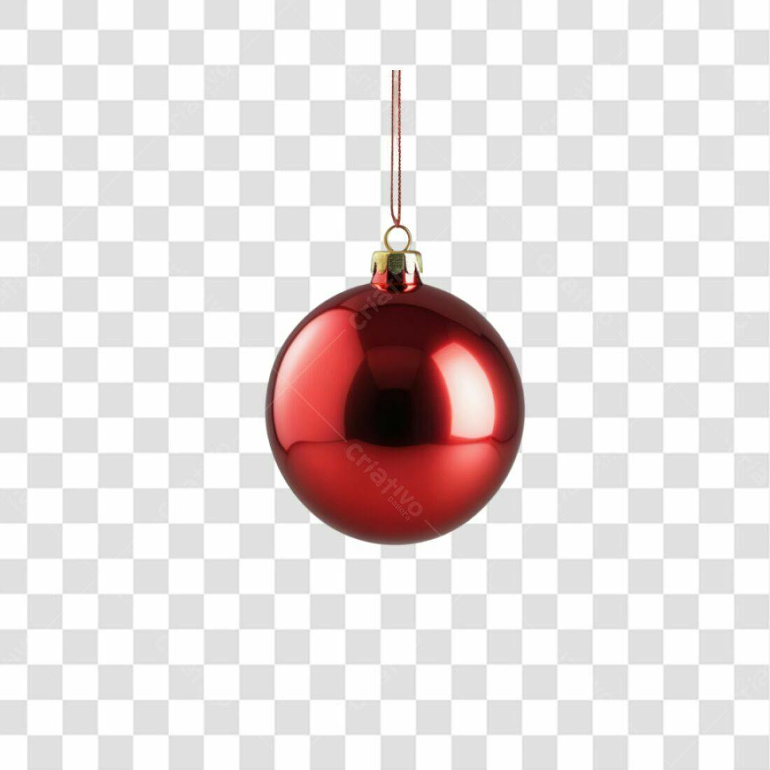 Enfeite Natalino Vermelho PNG com fundo transparente