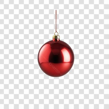 Bola de natal vermelho e prata elemento 3d png 4k