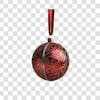 Red and silver christmas ball 3d png element 4k