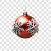 Red and silver christmas ball 3d png 4k element