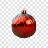 Red and silver christmas ball 3d element png 4k