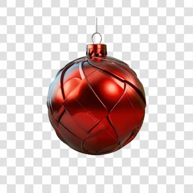 Bola de natal vermelho e prata elemento 3d png 4k