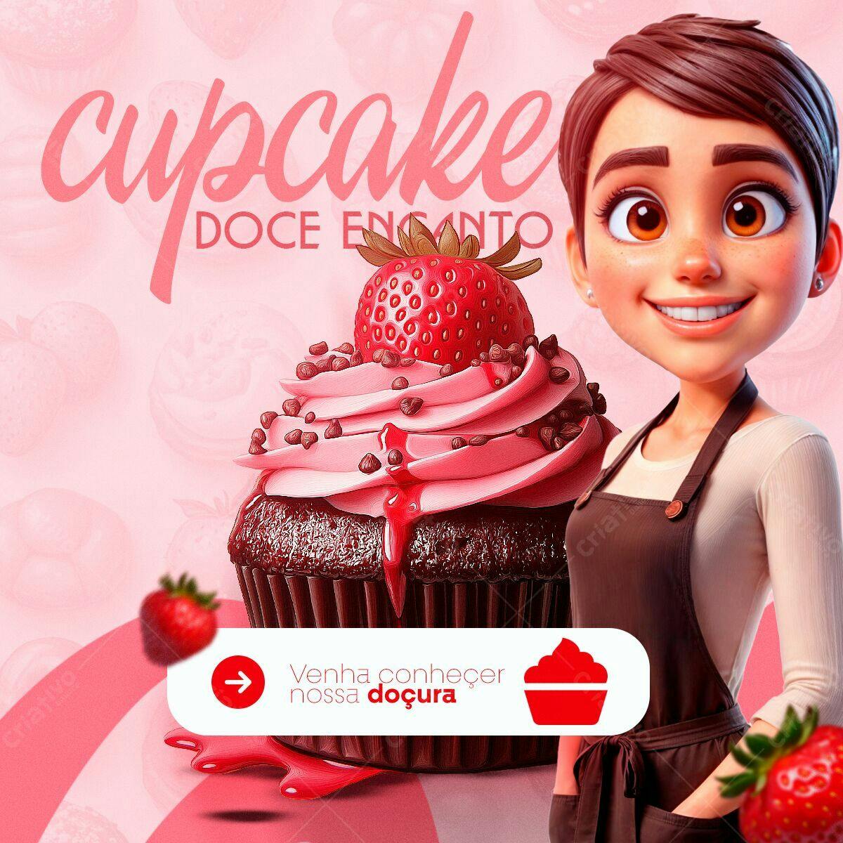 Banner para Padaria Cupcake PSD Editável
