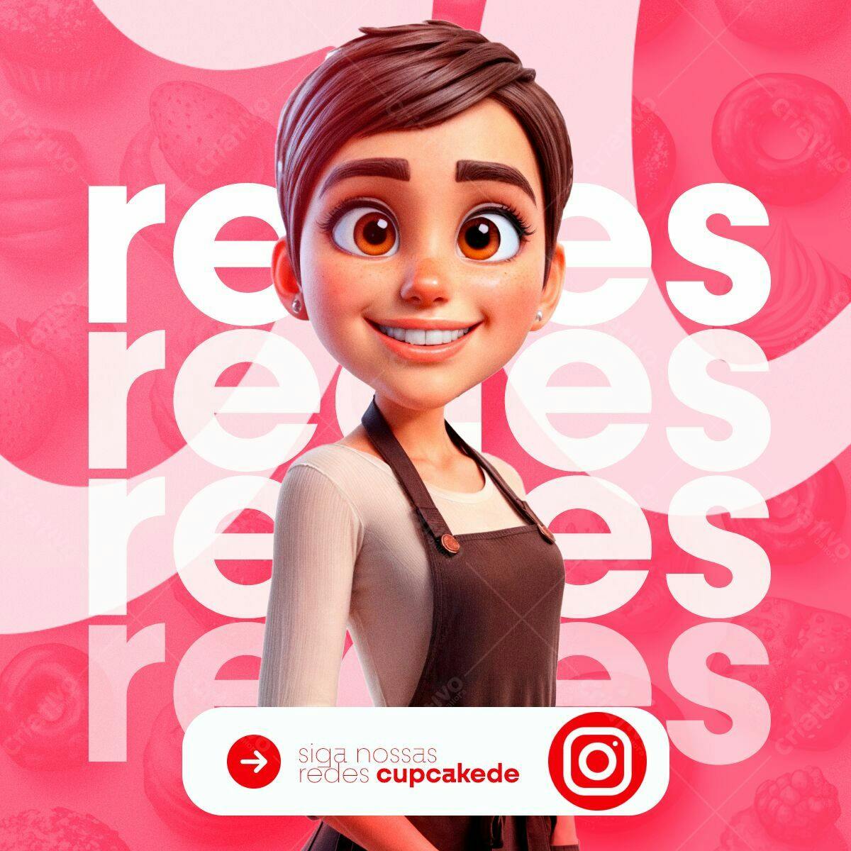 Flyer para Redes Sociais Cupcake PSD Editável