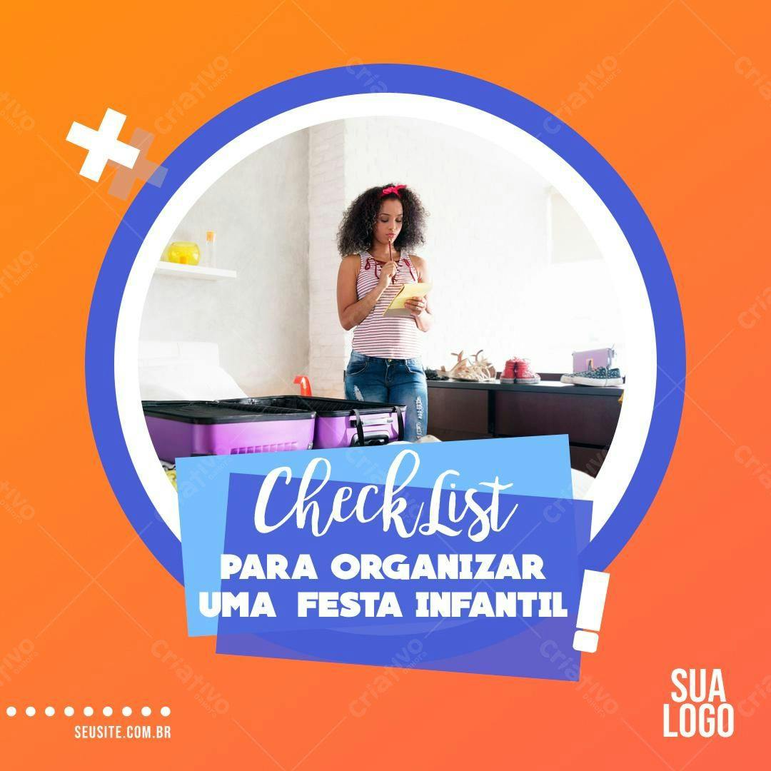 Checklist para Festa Infantil PSD Editável