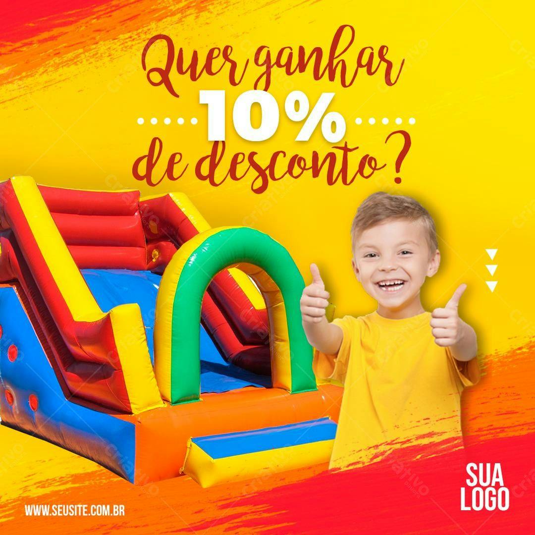 Banner Promoção 10% de Desconto - Brinquedão Infantil PSD Editável