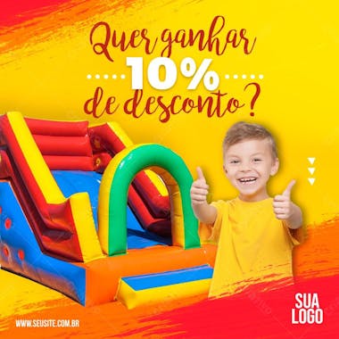 Arte para 10% de desconto infantil