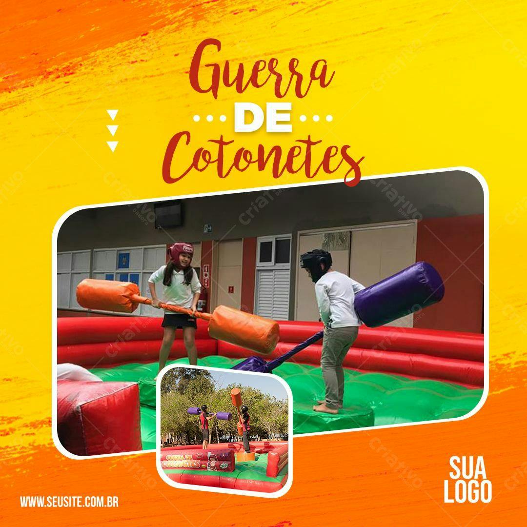 Flyer Guerra de Cotonetes PSD Editável